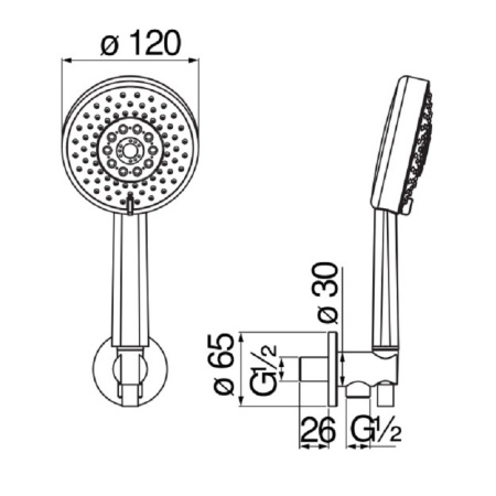 Душевой набор Nobili Rubinetterie AD146/47CR