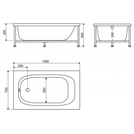 Акриловая ванна BelBagno BB101-140-70