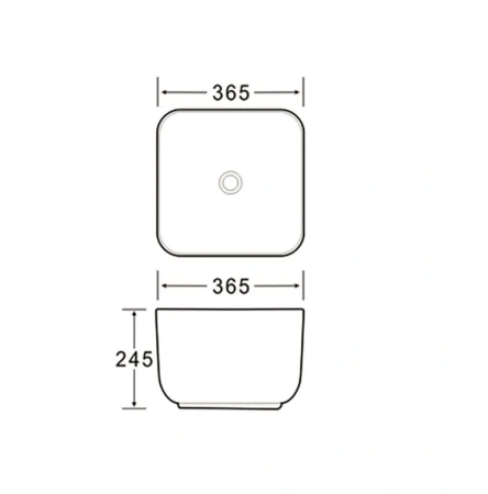 Раковина накладная (36,5х36,5) SantiLine SL-1111MB