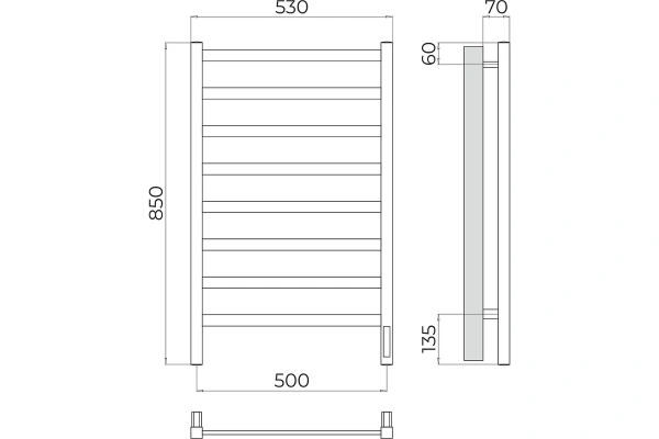 Полотенцесушитель электрический (50х85) П8 Terminus Нотто 4670078544537