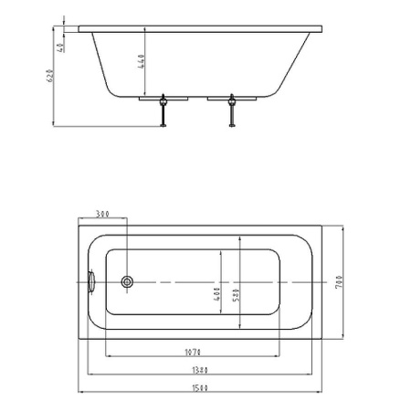 Акриловая ванна Aquatek Мия 150x70 MIY150-0000001