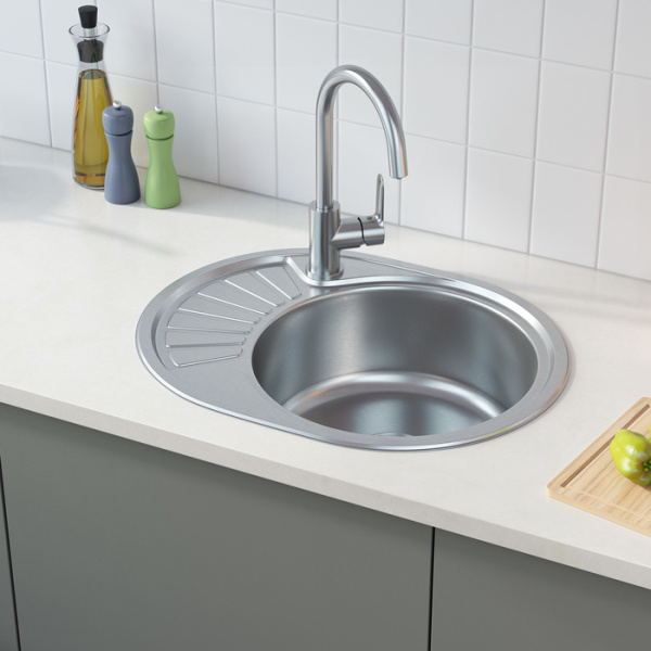Кухонная мойка, нержавеющая сталь iddis suno SUN60SRi77, сталь