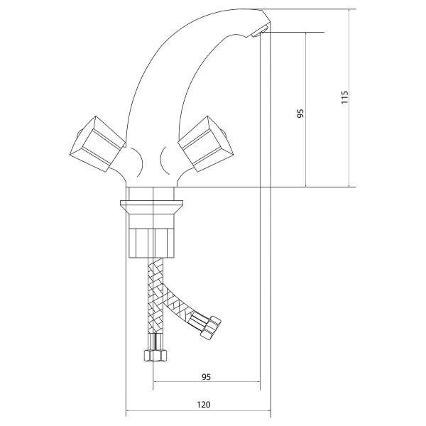 Смеситель Славен  для умывальника Город Е (СЛ-ДВ-Е10)