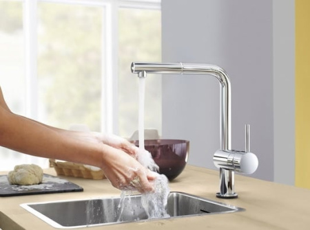 Смеситель однорычажный для мойки, DN 15 Grohe Minta 32168 DC0 (32168DC0) суперсталь