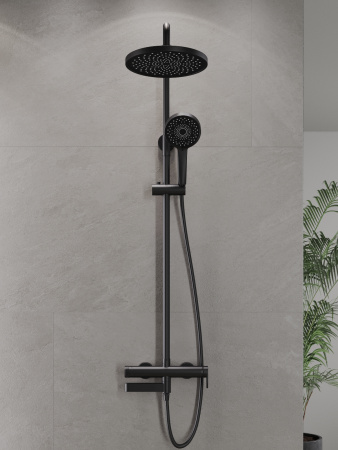 Душевая система с однорычажным смесителем AGGER Sweet A2793344 черный матовый