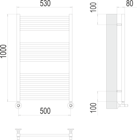 Полотенцесушитель водяной Terminus СИЦИЛИЯ (500х1000) П16 4670078530806