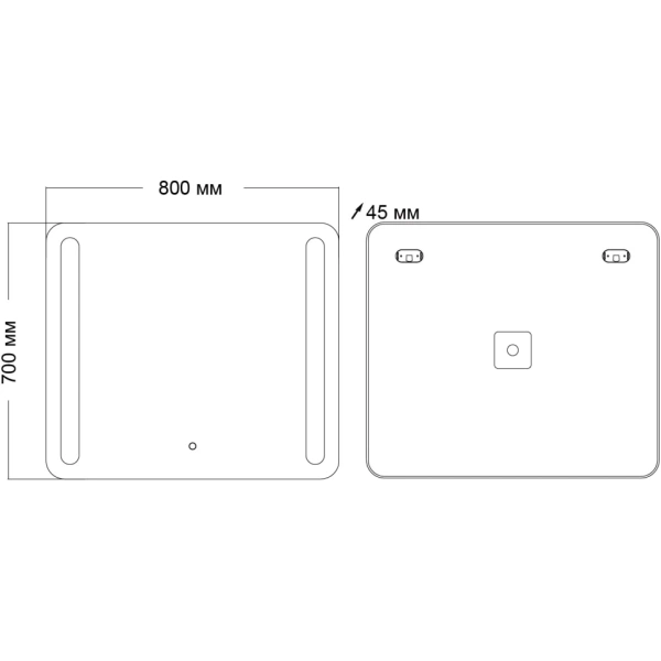 Зеркало (80х70) Grossman Lara 138070 LED с сенсорным выключателем и гравировкой