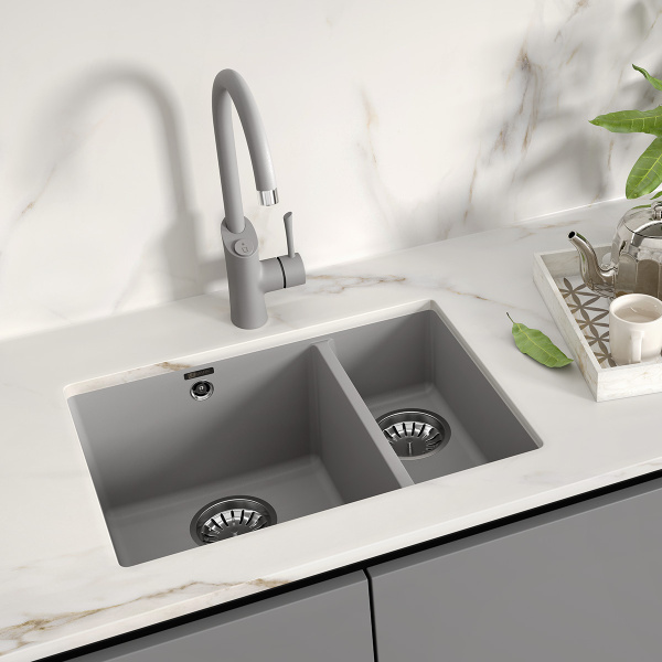 Кухонная мойка Lemark SINARA 550.2-U  антрацит  9910079