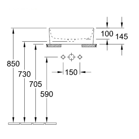 Раковина накладная Villeroy & Boch Collaro 4A1840R1 (400 мм) CeramicPlus