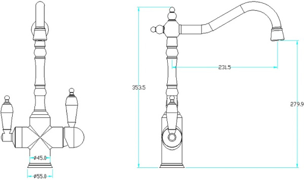 Смеситель для кухни Boheme Tradizionale Oro 112-SW