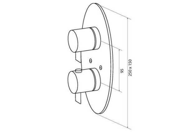 F1590000 Awe, смеситель д/душа с термостатом, монтируемый в стену, хром, шт