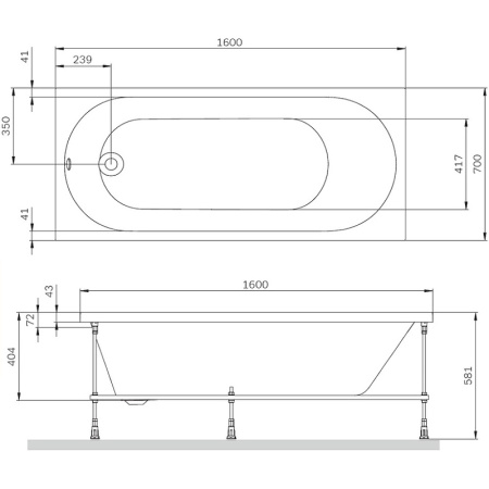 Акриловая ванна (160х70) AM.PM X-Joy W94A-160-070W-A белый