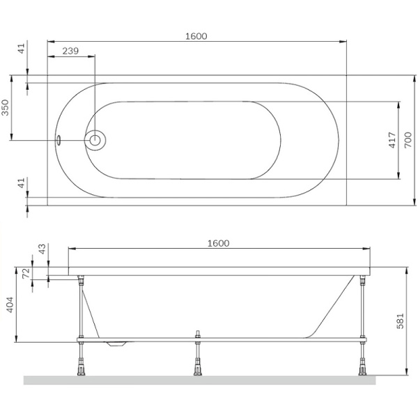 Акриловая ванна AM.PM X-Joy 160х70 W94A-160-070W-A1 Акриловая ванна AM.PM X-Joy 160х70 W94A-160-070W-A1