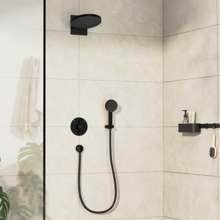 Смеситель для ванны на 2 потребителя Hansgrohe DuoTurn S 75418670 черный матовый