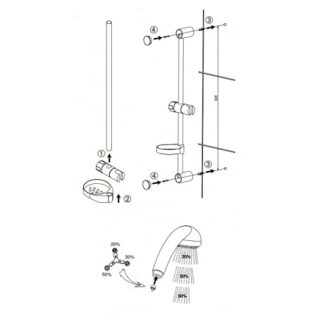 Душевой гарнитур Jacob Delafon Basic E14325-CP