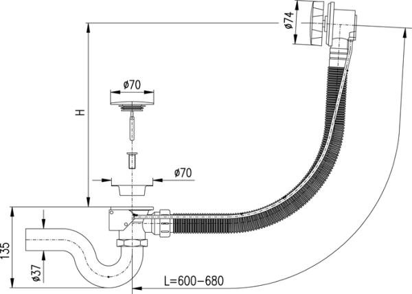 Сифон для ванны Rav Slezak MD0588SM