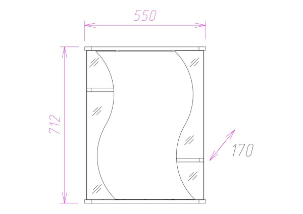 Зеркало-шкаф Onika Лилия 55 (55x71,2) 205532