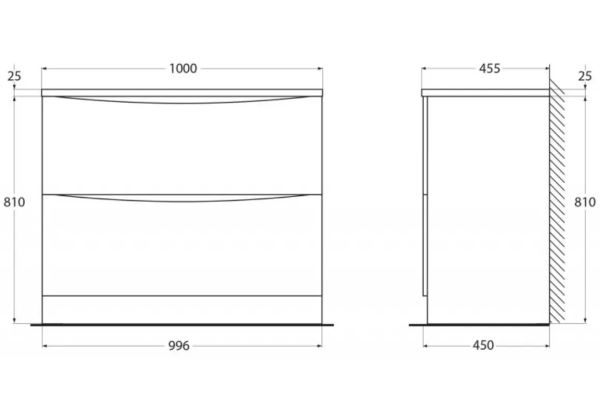 База под раковину подвесная BelBagno ACQUA-1000-2C-PIA-RR Rovere Rustico