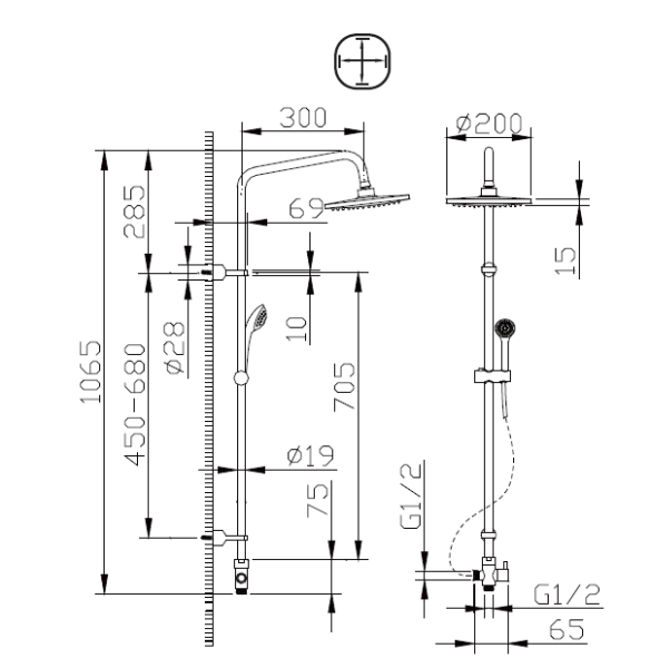 Душевая система без смесителя Bravat Fit R (D283CP-2-RUS) Душевая система без смесителя Bravat Fit R (D283CP-2-RUS)