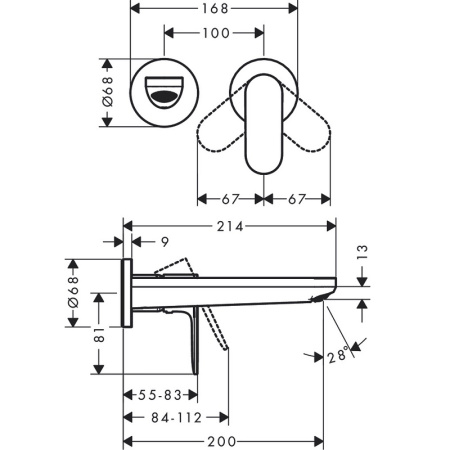 Смеситель для раковины Hansgrohe Rebris S 72528000