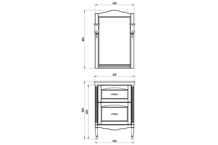 Тумба под раковину ASB-Woodline   Римини Nuovo 60 10183 (белый)
