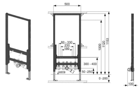 Инсталляция для биде TECE 9330000