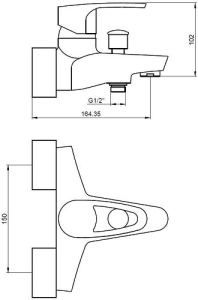 Смеситель для ванны с душем KAISER Luxor (32022)