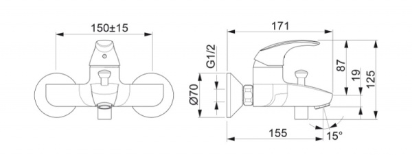 Комплект смесителей для ванной комнаты Oras Polara 1496