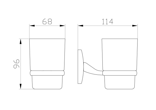 Стакан для зубных щеток с держателем WONZON & WOGHAND PORTO, хром WW-1101