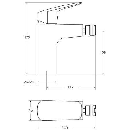 Смеситель для биде BelBagno Due DUE-BD-CRM-W0