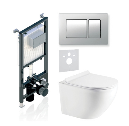 Комплект 3в1 Koller Pool Alcora ST 1200+KVADRO Matt Chrome+ROUND