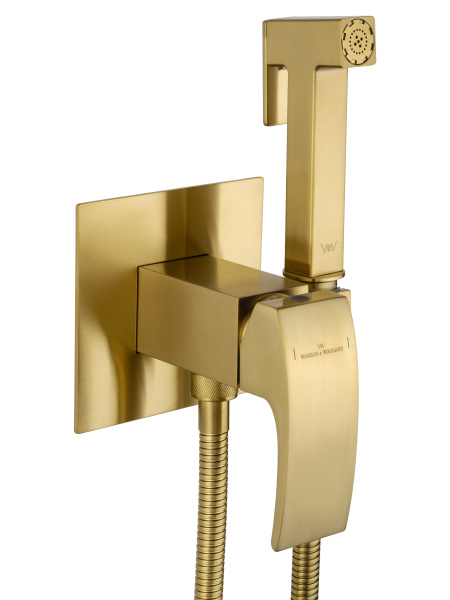Смеситель с гигиеническим душем встраиваемый WONZON & WOGHAND FIT, брашированное золото WW-88829009-BG Смеситель с гигиеническим душем встраиваемый WONZON & WOGHAND FIT, брашированное золото WW-88829009-BG