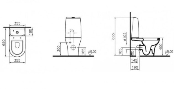 Унитаз-компакт с сиденьем стандарт Vitra Zentrum Norda 9012B003-7210