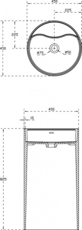 Раковина из искусственного камня NT Bathroom Rimini NT407