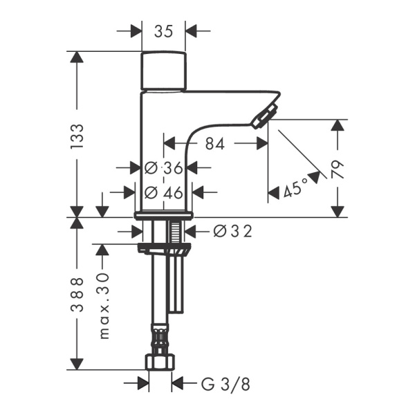 Кран для холодной воды без донного клапана Hansgrohe Logis 71120670