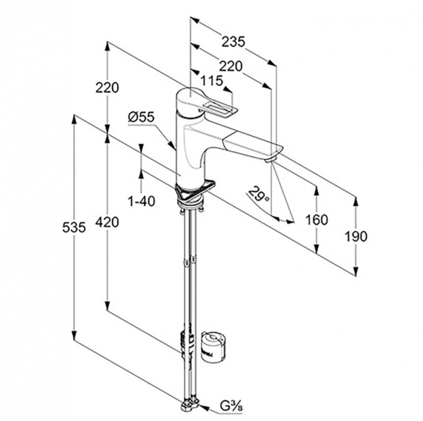 Смеситель для кухни с выдвижным изливом Kludi Mix 329430562