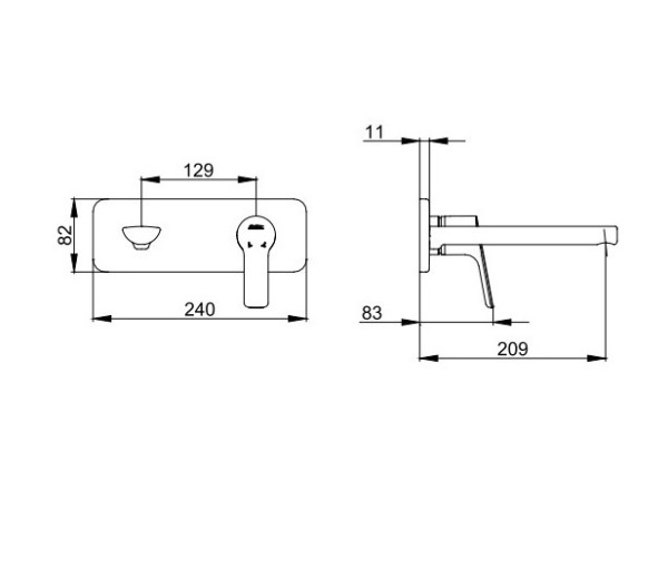 Смеситель для раковины E.C.A. Luna 102867606EX-K