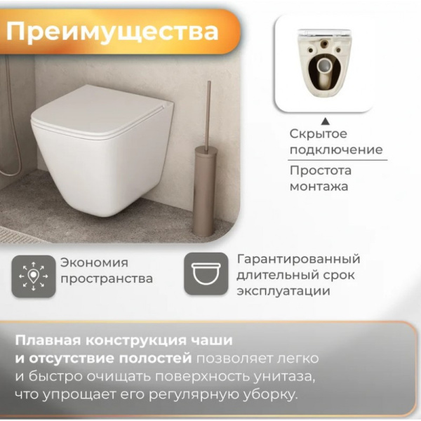 Комплект унитаза с инсталляцией Grossman Galaxy 97.4479SQC.01.000 с клавишей смыва