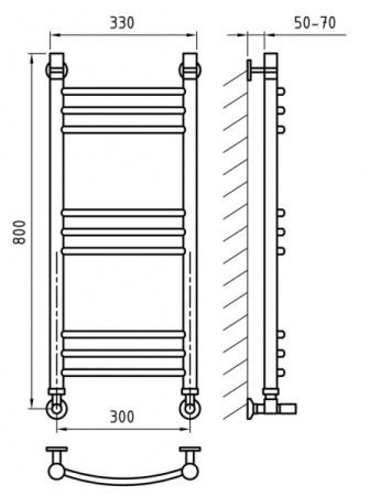 Полотенцесушитель ArtofSpace CLASSICAL WACL300800GOLD