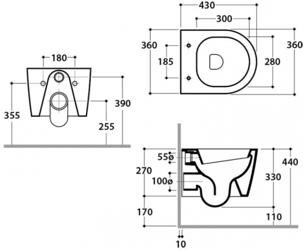 Подвесной унитаз Globo Forty3 FOS04.BI