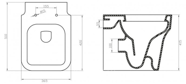 Унитаз приставной BelBagno Janice BB124CB
