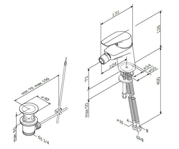 Смеситель для биде AM.PM Gem F9083100