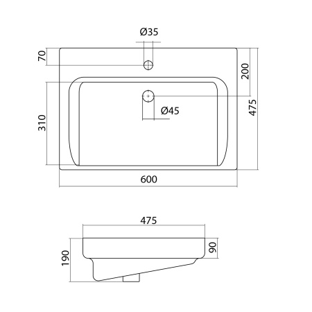 Раковина подвесная (60х47,5) Santek Тигода 60 1WH302082