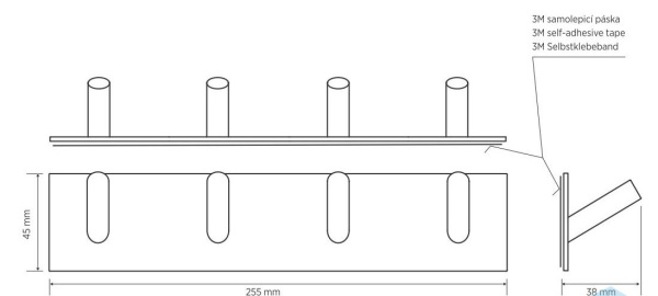 Планка с 4-мя крючками, блеск Bemeta Easy 163106291