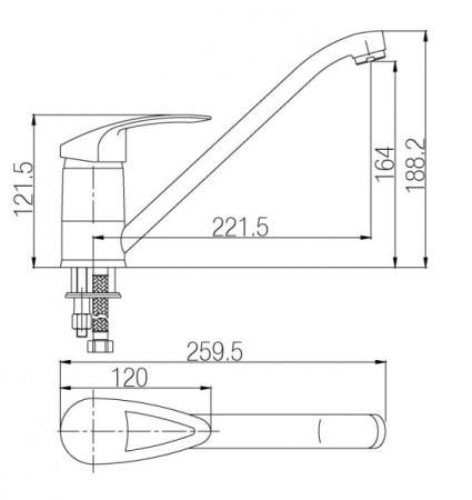 Смеситель для кухни Paulmark Potsdamt Po211032