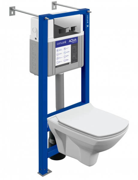 Комплект Cersanit CARINA XL CO DPL EO slim + AQUA SMART M40 + MOVI пластик хром глянцевый 63486