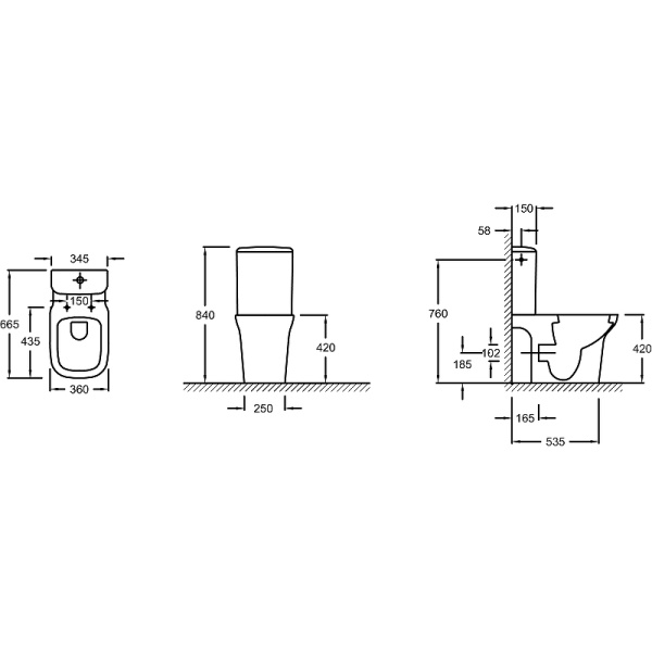 Чаша напольного унитаза Jacob Delafon Vox UJN102-00 без бачка и сиденья