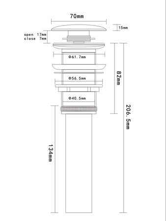 Донный клапан для раковины AQUAme AQM7002-1W