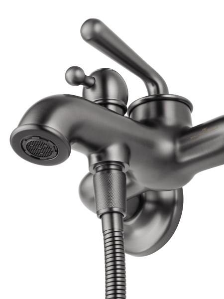 Смеситель для ванны с душем WONZON & WOGHAND STEAM, темный графит WW-88639008-BGM
