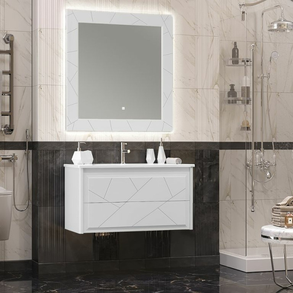 Тумба под раковину Opadiris Луиджи 100   00-00006177 белый матовый (без раковины)